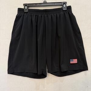 GORUCK American Flag Training Shorts Men's XL Black Stretch - LINER REMOVED